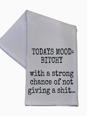 Todays Mood Funny Tea Towel